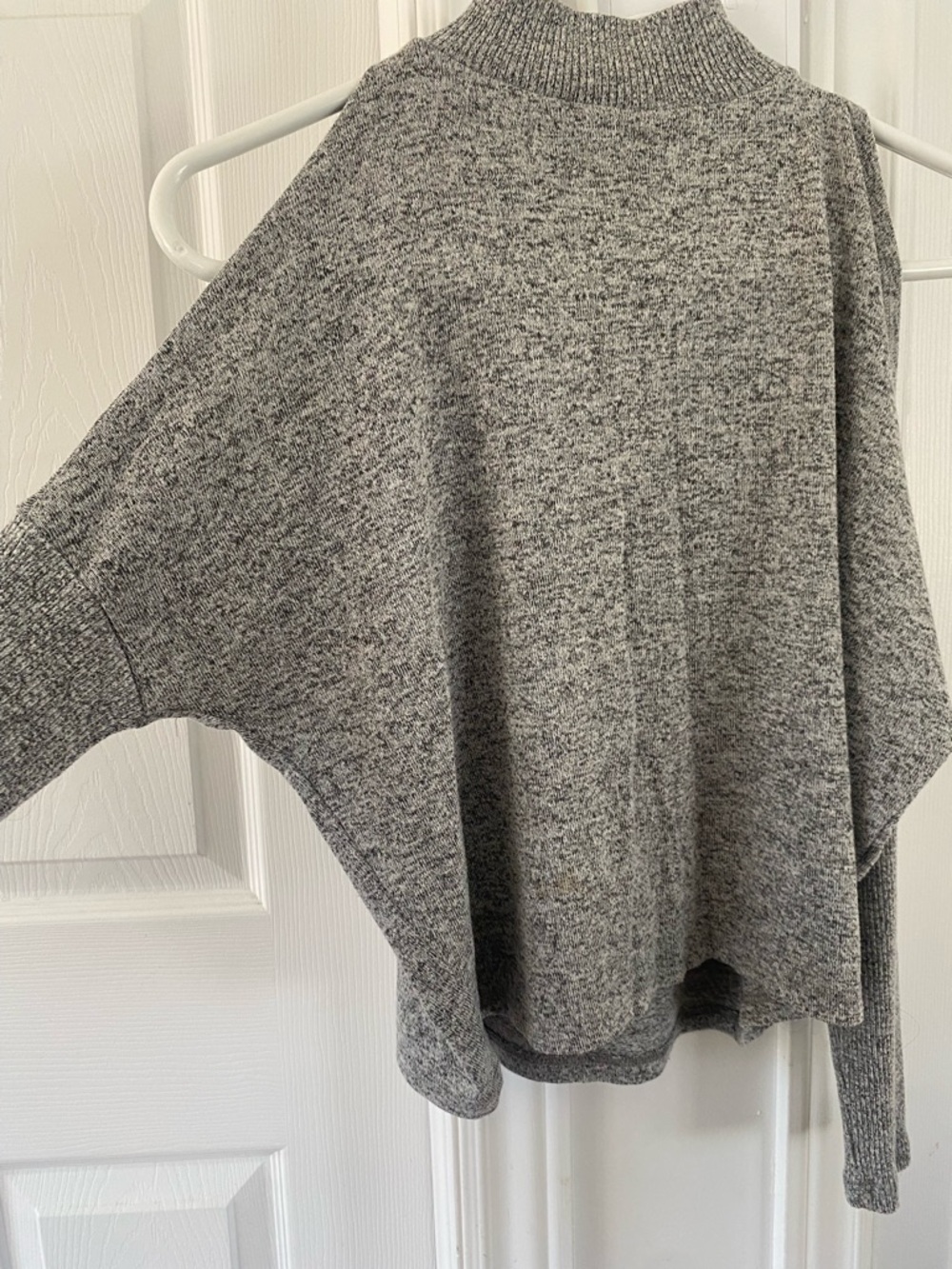 Grey Mock Neck Women's Sweater - Classic Cozy Knit